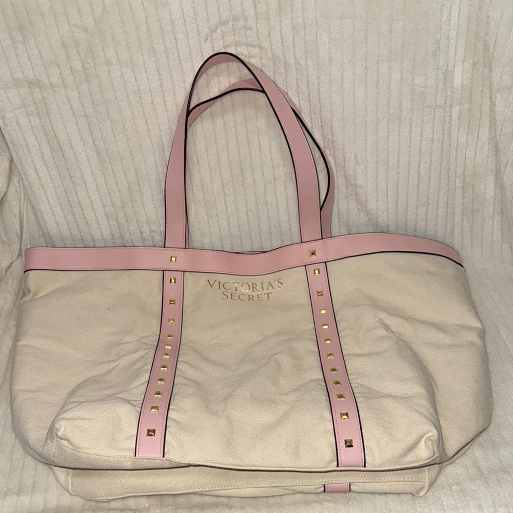 Victoria's Secret Pink and Cream Tote Bag